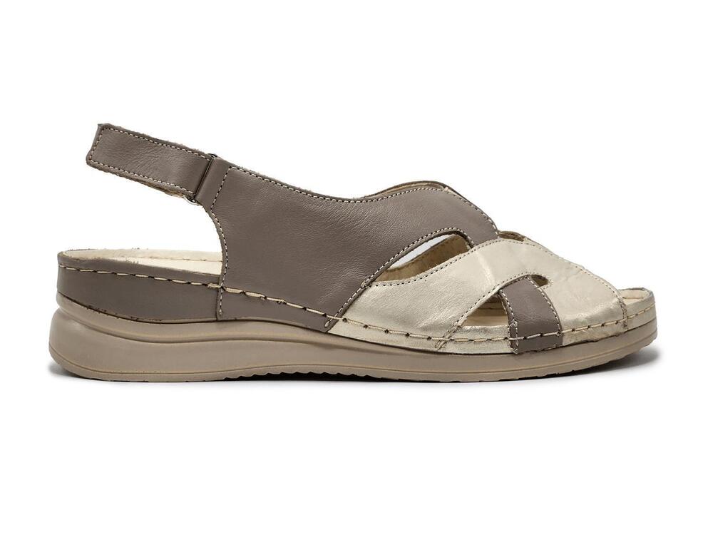 NEW HELIOS women's calliope leather sandals in beige